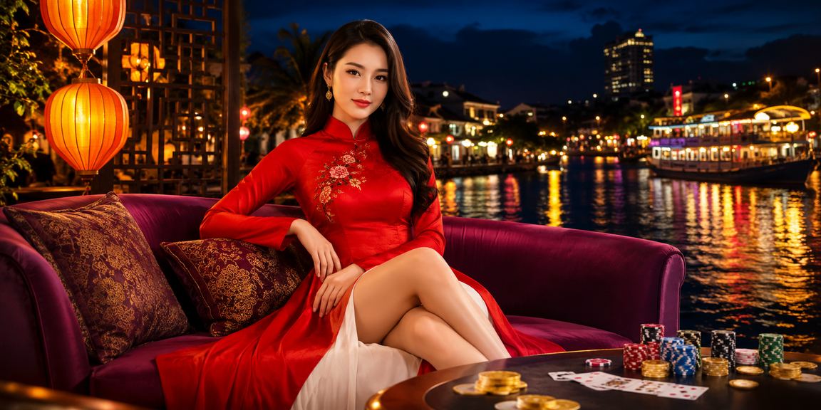 Cảnh chơi bài và cá cược trực tuyến tại Sài Gòn với áo dài truyền thống