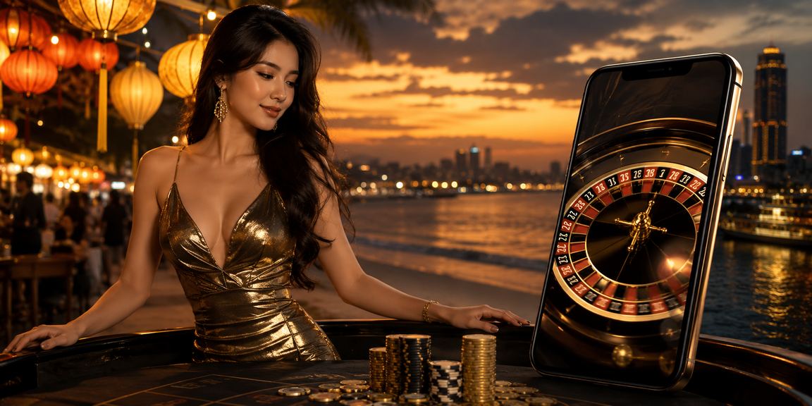 Cảnh đêm chợ Sài Gòn với ánh đèn rực rỡ và không khí giải trí trực tuyến