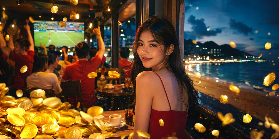Khách ngồi cà phê tại Vũng Tàu vừa thưởng thức cà phê vừa chơi casino trực tuyến trên điện thoại